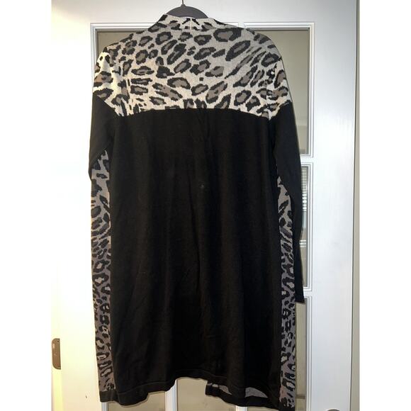Est. 1946 Cato cheetah print open long cardigan black womens 14/16W - Picture 4 of 4